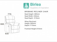 Birlea Brisbane Bronze Brown Faux Leather Recliner Chair Thumbnail