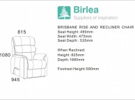 Birlea Brisbane Bronze Brown Faux Leather Rise And Recline Chair Thumbnail