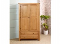 Birlea Woodstock 2 Door 2 Drawer Oak Wardrobe Thumbnail