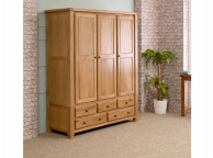 Birlea Woodstock 3 Door 5 Drawer Oak Wardrobe Thumbnail