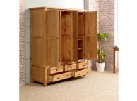 Birlea Woodstock 3 Door 5 Drawer Oak Wardrobe Thumbnail