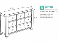 Birlea Woodstock 9 Drawer Oak Chest Thumbnail