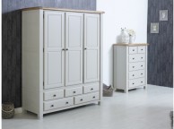 Birlea Woodstock 3 Door 5 Drawer Grey Wardrobe Thumbnail