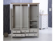 Birlea Woodstock 3 Door 5 Drawer Grey Wardrobe Thumbnail