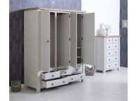 Birlea Woodstock 3 Door 5 Drawer Grey Wardrobe Thumbnail