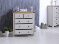 Birlea Woodstock 3 Plus 2 Drawer Grey Chest Thumbnail