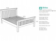 Birlea New Hampshire 4ft6 Double Grey Wooden Bed Frame With High Footend Thumbnail