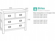 Birlea New Hampshire Grey 2 Plus 2 Drawer Chest Thumbnail