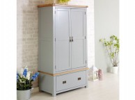 Birlea New Hampshire Grey 2 Door 1 Drawer Wardrobe Thumbnail