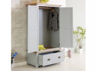 Birlea New Hampshire Grey 2 Door 1 Drawer Wardrobe Thumbnail