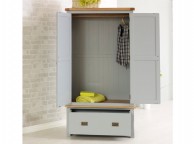 Birlea New Hampshire Grey 2 Door 1 Drawer Wardrobe Thumbnail