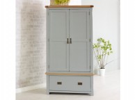 Birlea New Hampshire Grey 2 Door 1 Drawer Wardrobe Thumbnail