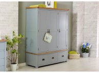 Birlea New Hampshire Grey 3 Door 2 Drawer Wardrobe Thumbnail