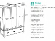 Birlea New Hampshire Grey 3 Door 2 Drawer Wardrobe Thumbnail