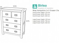 Birlea New Hampshire Grey 3 Plus 2 Drawer Chest Thumbnail
