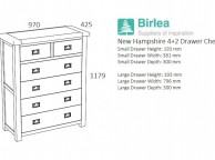 Birlea New Hampshire Grey 4 Plus 2 Drawer Chest Thumbnail