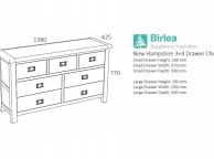 Birlea New Hampshire Grey 4 Plus 3 Drawer Chest Thumbnail