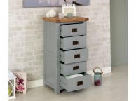 Birlea New Hampshire Grey 5 Drawer Chest Thumbnail