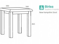 Birlea New Hampshire Grey Dressing Table Stool Thumbnail
