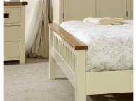 Birlea New Hampshire 4ft6 Double Cream And Oak Wooden Bed Frame With High Footend Thumbnail