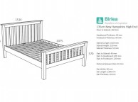 Birlea New Hampshire 4ft6 Double Cream And Oak Wooden Bed Frame With High Footend Thumbnail