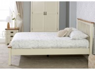 Birlea New Hampshire 4ft6 Double Cream And Oak Wooden Bed Frame With Low Footend Thumbnail