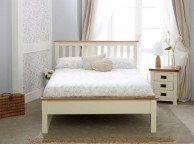 Birlea New Hampshire 4ft6 Double Cream And Oak Wooden Bed Frame With Low Footend Thumbnail