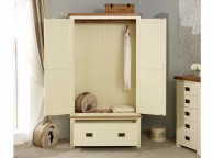 Birlea New Hampshire Cream And Oak 2 Door 1 Drawer Wardrobe Thumbnail