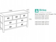 Birlea New Hampshire Cream And Oak 4 Plus 3 Drawer Chest Thumbnail