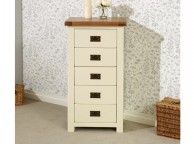 Birlea New Hampshire Cream And Oak 5 Drawer Chest Thumbnail