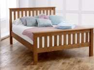 Birlea Malvern 4ft6 Double Oak Wooden Bed Frame With High Footend Thumbnail