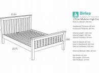 Birlea Malvern 4ft6 Double Oak Wooden Bed Frame With High Footend Thumbnail