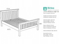 Birlea Malvern 4ft6 Double Oak Wooden Bed Frame With High Footend Thumbnail