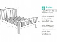 Birlea Malvern 5ft Kingsize Oak Wooden Bed Frame With High Footend Thumbnail