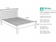 Birlea Malvern 4ft6 Double Oak Wooden Bed Frame With Low Footend Thumbnail