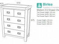 Birlea Malvern Oak 3 Plus 2 Chest Of Drawers Thumbnail