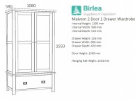 Birlea Malvern Oak Wardrobe Thumbnail