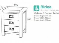 Birlea Malvern Oak 3 Drawer Bedside Thumbnail