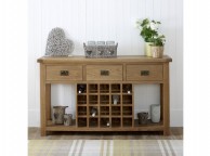 Birlea Malvern Oak 3 Drawer Sideboard With Wine Rack Thumbnail