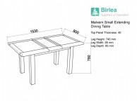 Birlea Malvern Oak Small Extending Dining Table Thumbnail