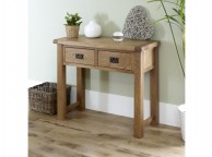 Birlea Malvern Oak 2 Drawer Console Table Thumbnail