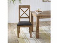 Birlea Malvern Oak Pair Of Cross Back Dining Chairs Thumbnail