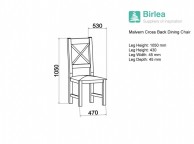 Birlea Malvern Oak Pair Of Cross Back Dining Chairs Thumbnail