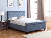 Flair Furnishings Lola 4ft6 Double Blue Fabric Ottoman Bed Frame Thumbnail