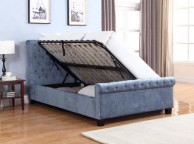Flair Furnishings Lola 5ft Kingsize Blue Fabric Ottoman Bed Frame Thumbnail