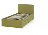 Serene Scarlett 3ft Single Olive Fabric Bed With Drawers Thumbnail