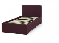 Serene Scarlett 3ft Single Plum Fabric Bed With Drawers Thumbnail