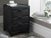 Kaydian Valencia Madras Black Leather Bedside Thumbnail