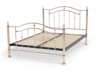 Serene Ashley 4ft6 Double Rose Gold Metal Bed Frame with Crystals Thumbnail