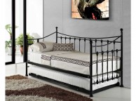 Sleep Design Versailles 3ft Single Black Metal Day Beds And Trundle Thumbnail